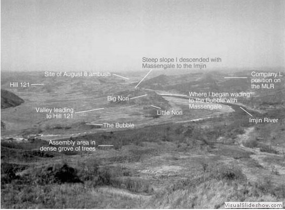 Korean locations signifcant to Company L. (Photo taken circa 2000 by Major Charles Knighten with a telephoto lens from the Demilitarized Zone)