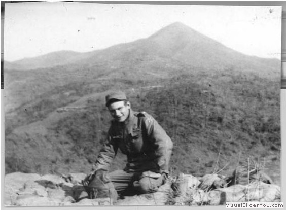 Our point man Charley on O.P. Mary. Hill 317 (Chinese) in background.