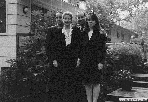 David, Sheila, Marc, and Sharon on the rear deck of our house (1986).